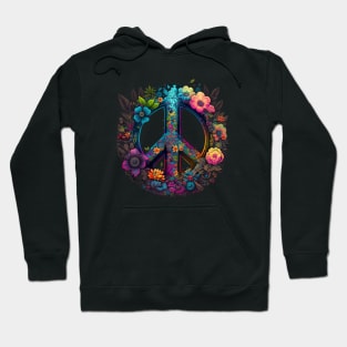 Peace and Plants Floral Peace Sign Hoodie